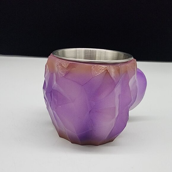 Mineral Crystal Resin Mug Purple Mineral Crystal Coffee Mug - Picture 1 of 7